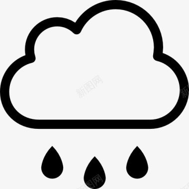 云与雨滴图标图标