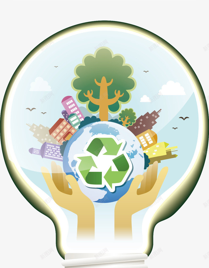 创意绿色灯泡能源logo矢量图图标ai_新图网 https://ixintu.com logo 低碳 创意 标志 标识 灯泡 绿色 能源 能源logo 矢量图