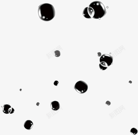 黑色球形泡泡png免抠素材_新图网 https://ixintu.com 泡泡 球形 素材 黑色