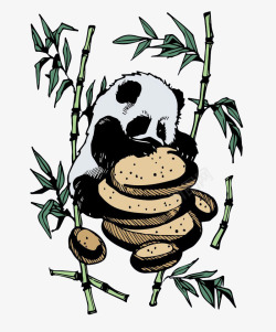 卡通熊猫插画素材