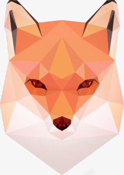 橘黄色狐狸几何狐狸高清图片