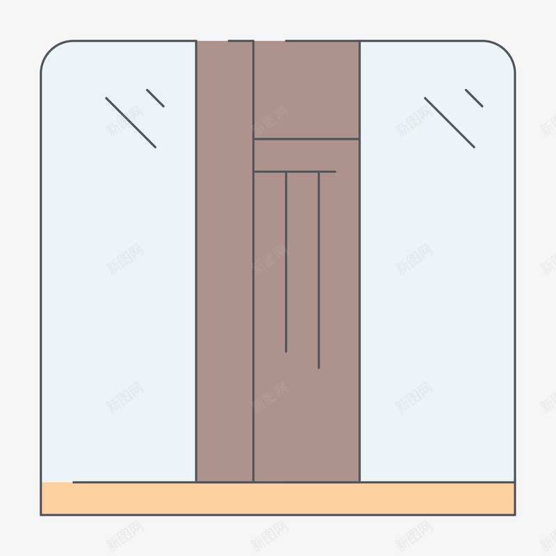 衣橱具图标png_新图网 https://ixintu.com 图标简笔画 客厅家具 家具 家具图标 手绘家具图标 移门 衣橱