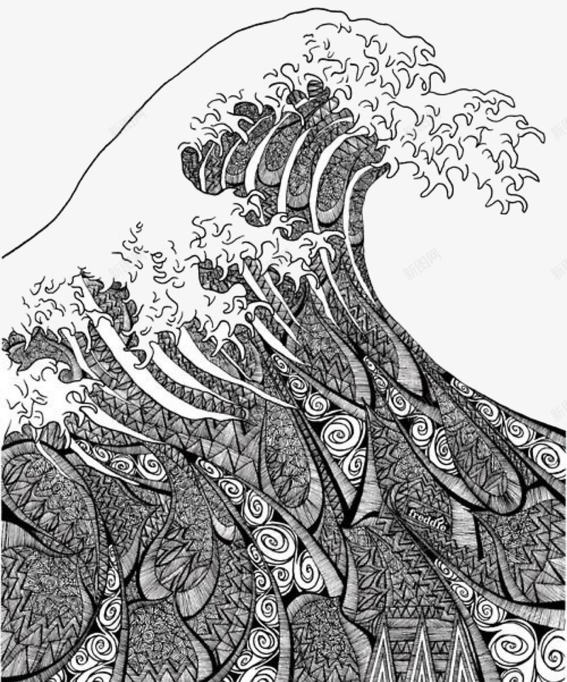 浪花装饰图案png免抠素材_新图网 https://ixintu.com 图案 水 浪花 海 海啸