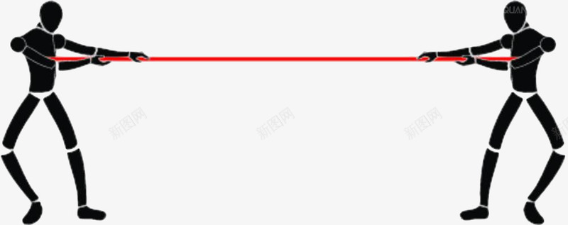 手绘人偶拔河png免抠素材_新图网 https://ixintu.com 人偶 手绘 拉 拉绳子 拔河 绳子