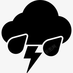 雷电雨电风暴天气图标高清图片