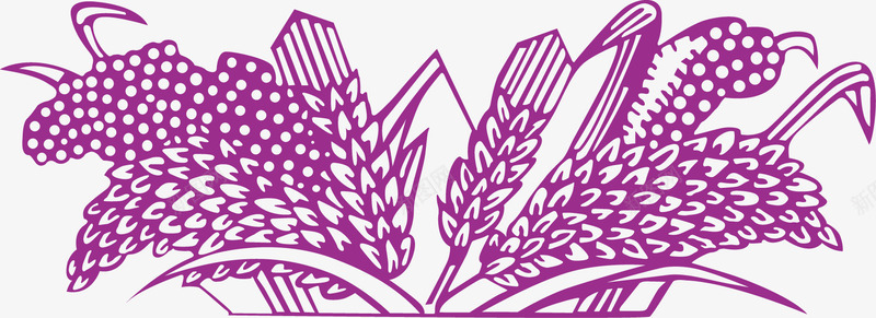 紫色卡通麦穗农作物图标图标