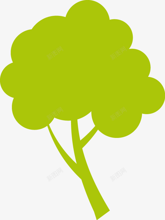 绿色植物小树创意图标矢量图ai_新图网 https://ixintu.com 创意图标 小树 绿色植物 矢量图
