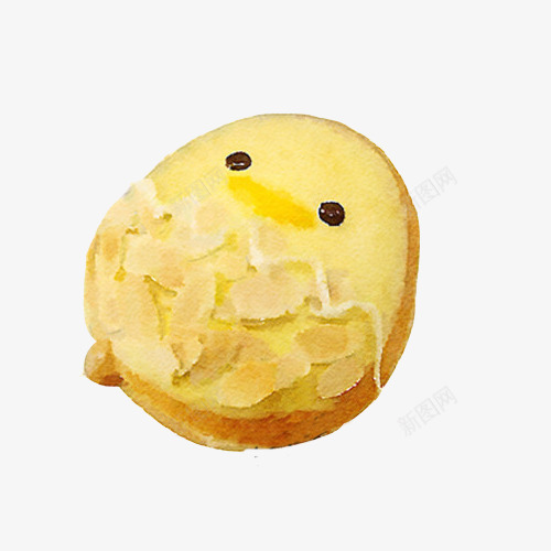 小鸡造型饼干手绘画psd免抠素材_新图网 https://ixintu.com 可爱 小鸡在造型 烘焙饼干 面食 黄色