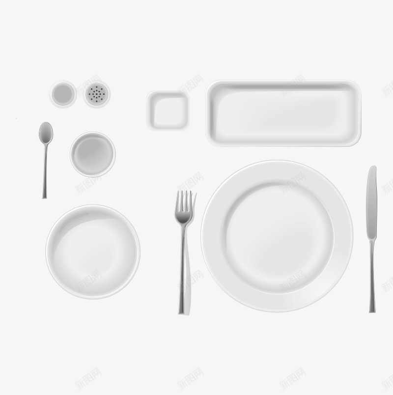 白色盘子餐具png免抠素材_新图网 https://ixintu.com 白色 盘子 装饰 餐具