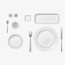 白色盘子餐具素材