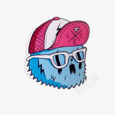 戴帽子和眼镜的毛球图标png_新图网 https://ixintu.com 卡通 图标 怪物 戴帽子 毛球 眼镜