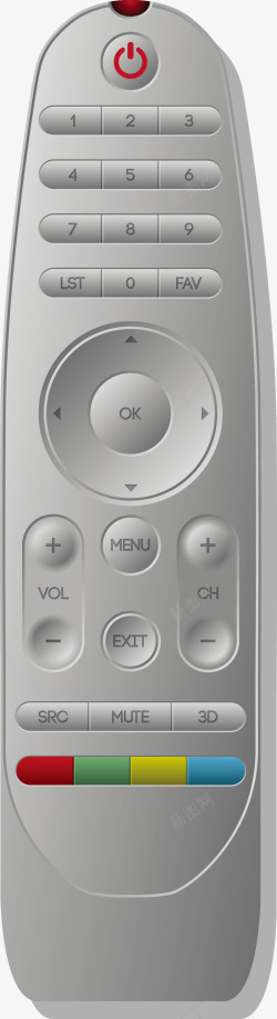 灰色遥控器一个灰色电视遥控器矢量图高清图片