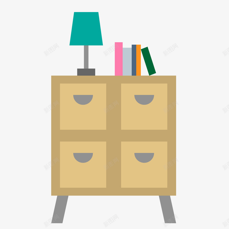 卡通柜子矢量图ai免抠素材_新图网 https://ixintu.com 创意卡通 卡通 卡通插图 家具 插图 柜子 矢量图