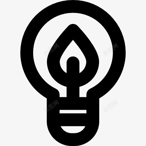 灯泡图标png_新图网 https://ixintu.com 发明 技术 灯 照明 生态理念 电力