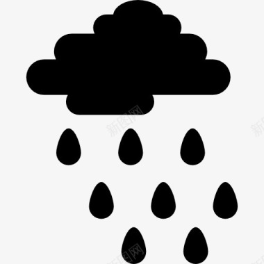 云与雨滴图标图标