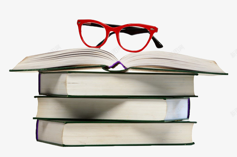 翻开的书本png免抠素材_新图网 https://ixintu.com 书本 学习用品 摊开的书 白色 眼镜