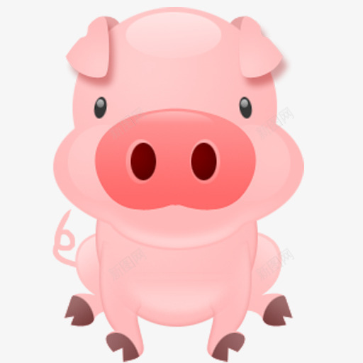 粉色小猪图标png_新图网 https://ixintu.com 猪