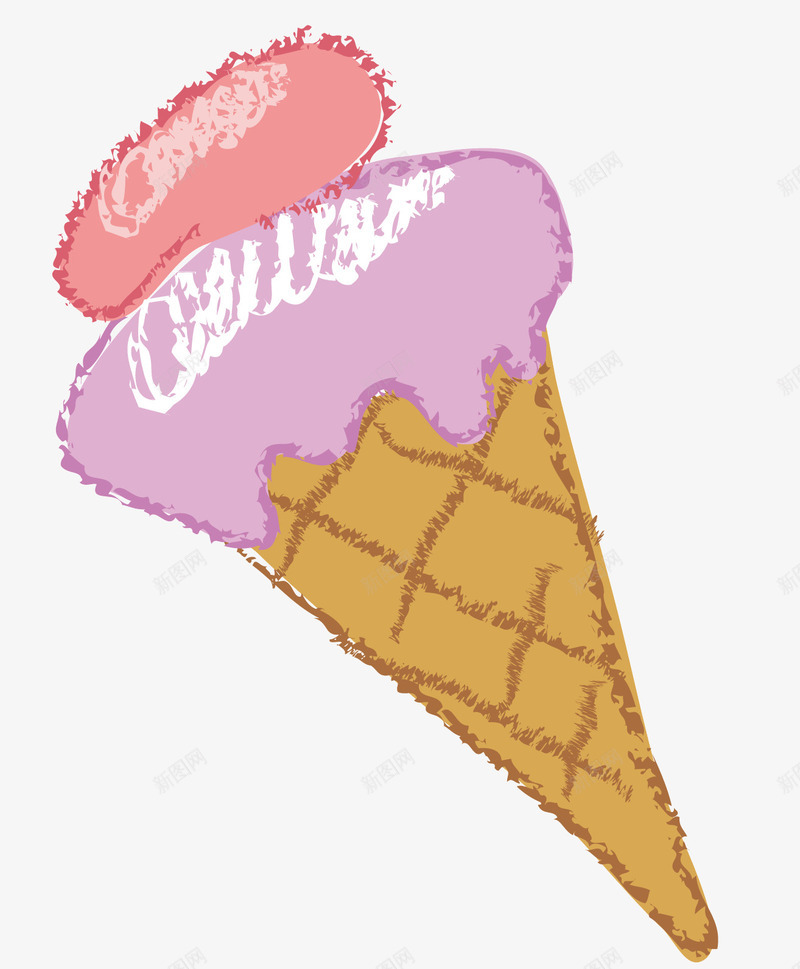 一个冰淇淋矢量图ai免抠素材_新图网 https://ixintu.com 冷品 多种口味的奶油 手绘 水果味 食物 矢量图