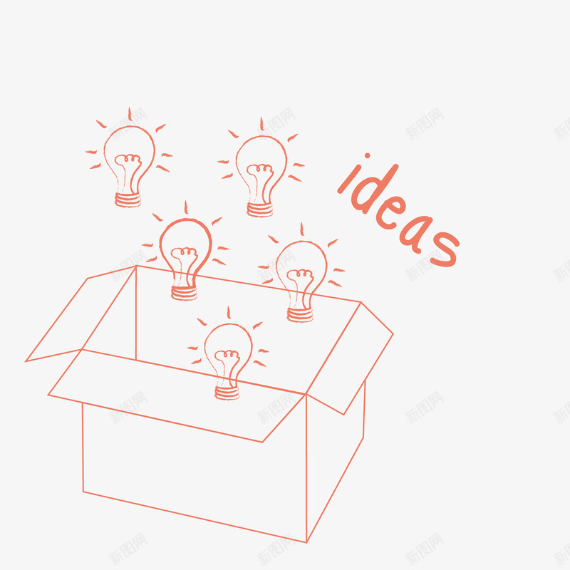 红色ideas主意想法矢量图eps免抠素材_新图网 https://ixintu.com 主意 想法 灯泡 灯泡纸箱 红色 红色矢量 纸箱 矢量图