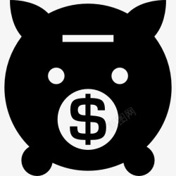 符号前储钱罐前与美元符号图标高清图片
