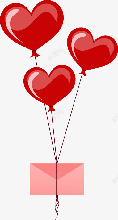 红色心型气球装饰元素png免抠素材_新图网 https://ixintu.com 元素 气球 红色 装饰