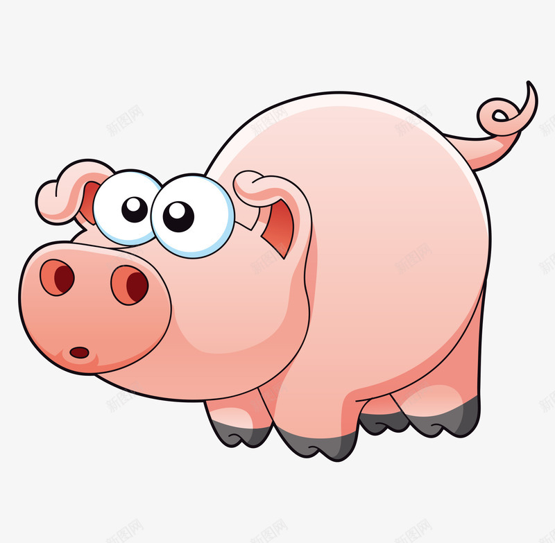 卡通手绘可爱胖胖小猪矢量图ai免抠素材_新图网 https://ixintu.com 卡通的小猪 可爱的小猪 手绘的小猪 矢量的动物 胖胖的小猪 矢量图
