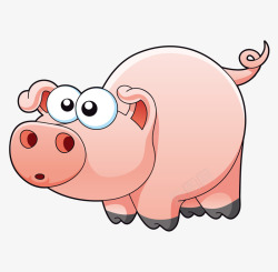 胖胖的小猪卡通手绘可爱胖胖小猪矢量图高清图片