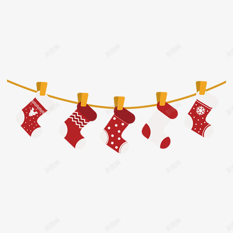 红色袜子png免抠素材_新图网 https://ixintu.com 光泽 圆角 圣诞 服饰 灰色 红色 纹理 绳子 袜子 质感