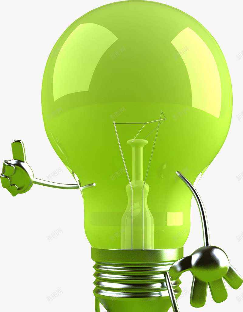 绿色灯泡png免抠素材_新图网 https://ixintu.com 公益 灯 灯泡 环境 绿色 节能 鼓励
