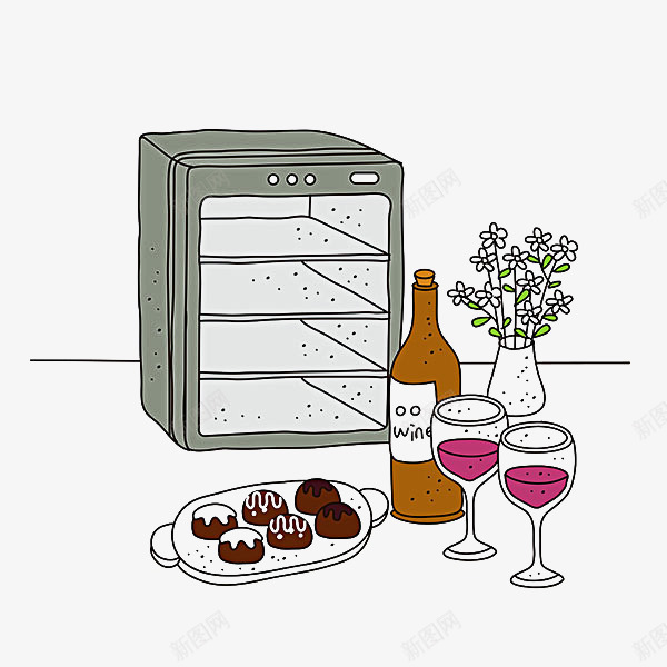 冰箱和茶点的插图png免抠素材_新图网 https://ixintu.com 冰箱 插图 茶点 食物 餐具 饮料