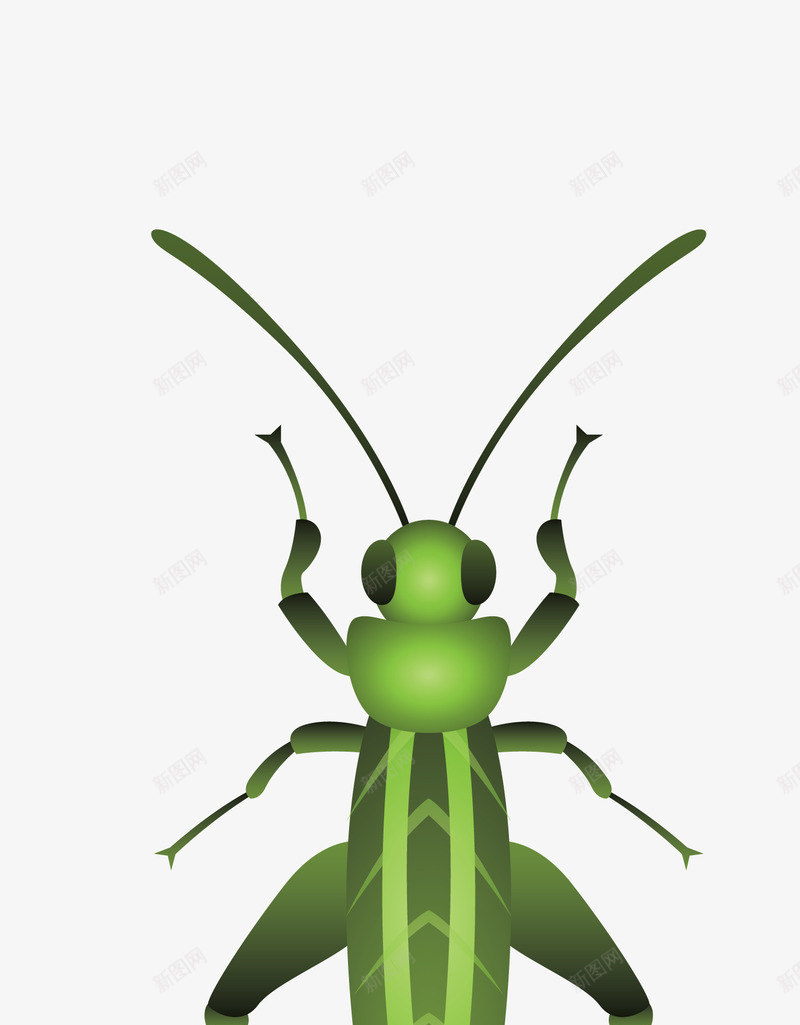 绿色长触角昆虫png免抠素材_新图网 https://ixintu.com 矢量昆虫 绿色昆虫 虫子 长触角昆虫
