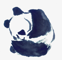 水墨熊猫素材