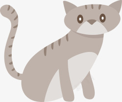 灰色水彩猫咪矢量图素材