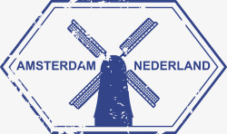 阿姆斯特丹阿姆斯特丹风车图章图标高清图片