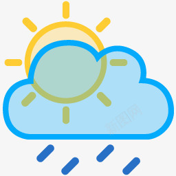 太阳射线云细雨时尚天气图标png_新图网 https://ixintu.com cloud drizzle rays sun 云 太阳 射线 细雨