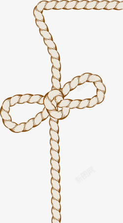 黄色麻绳绳结素材
