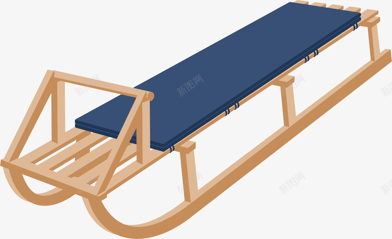 雪橇蓝色png免抠素材_新图网 https://ixintu.com 交通工具 拉雪橇 蓝色 雪中运输 雪地雪橇 雪撬 雪橇