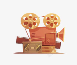 黄色电影放映机胶卷高清图片