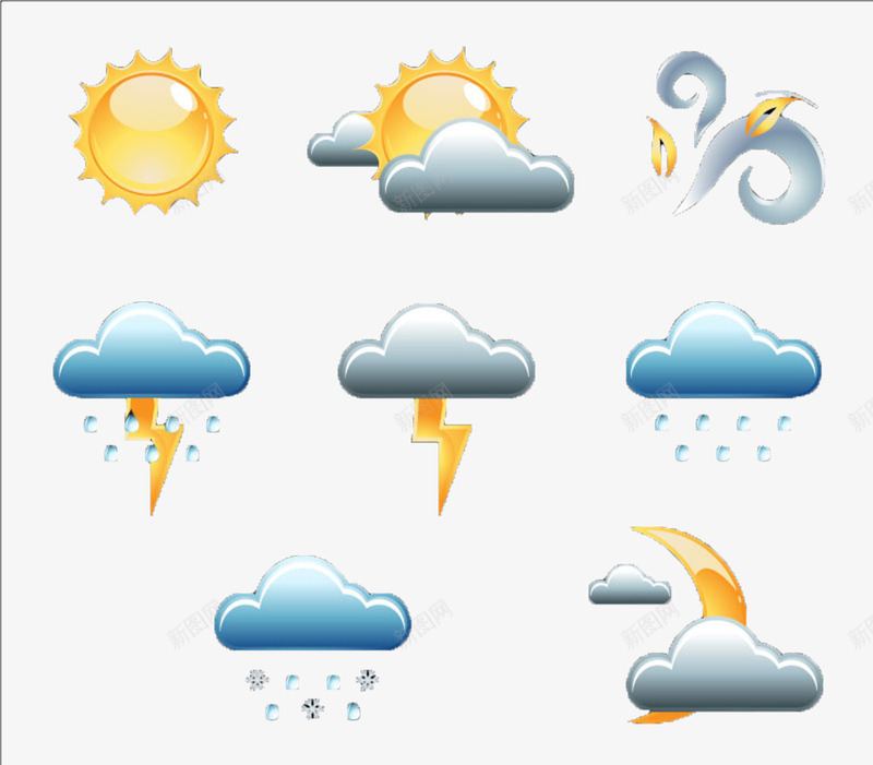 版的天气预报图图标png_新图网 https://ixintu.com 天气 天气图标 天气预报
