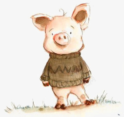 棕色小猪背景卡通小猪高清图片