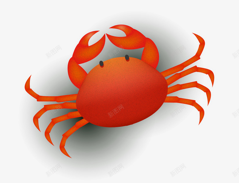 橙色卡通螃蟹png免抠素材_新图网 https://ixintu.com 动物 卡通 大海 橙色 海洋 螃蟹 装饰图案