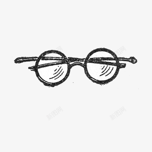 手绘眼镜png免抠素材_新图网 https://ixintu.com 手绘 眼镜 黑白