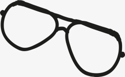 黑色线条眼镜素材