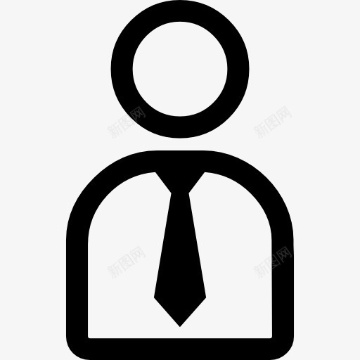 商人的轮廓图标png_新图网 https://ixintu.com 人 办公室人员 商人 工人 领带