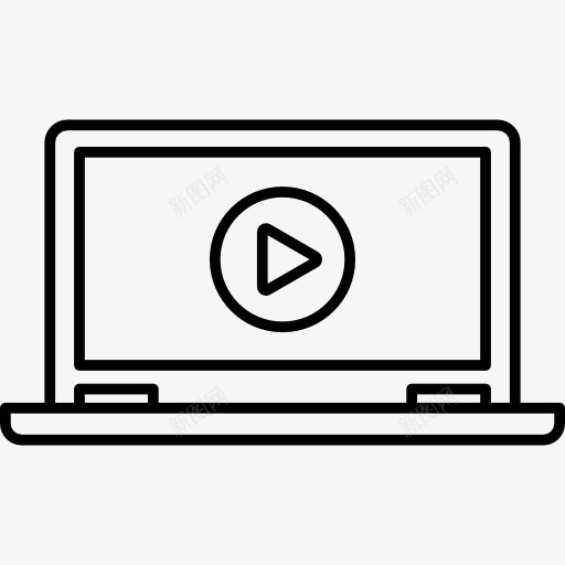 笔记本电脑上的视频播放器图标png_新图网 https://ixintu.com 再现 电影 视频游戏 计算机技术