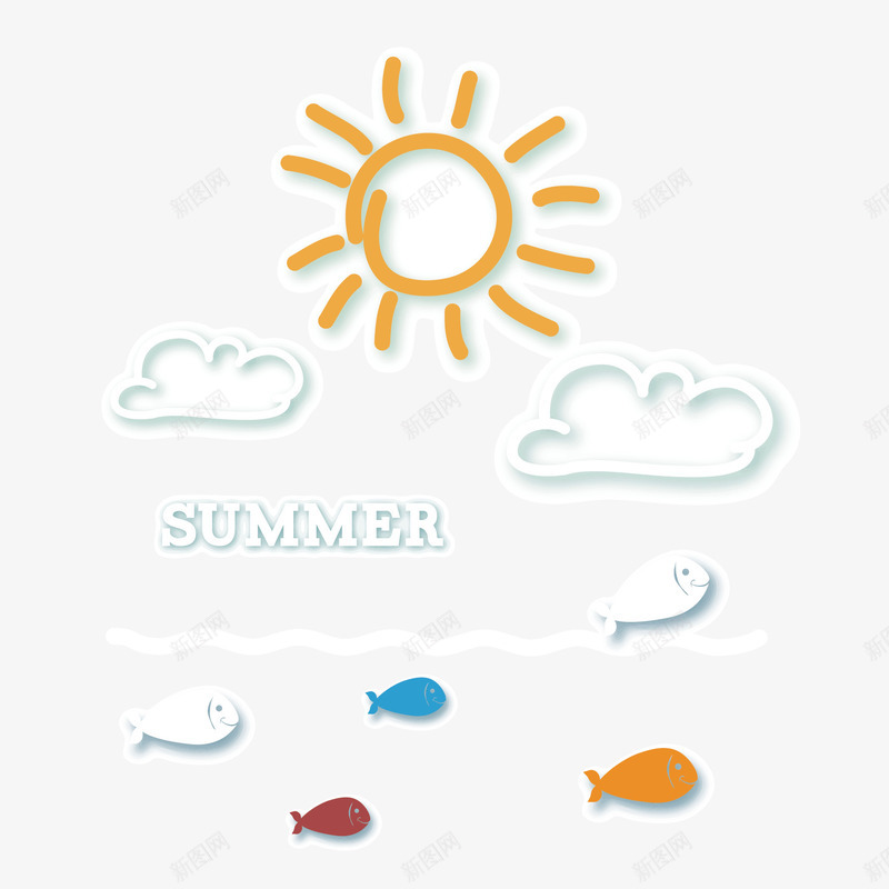 夏天阳光矢量图ai免抠素材_新图网 https://ixintu.com 夏天 手绘 阳光 矢量图