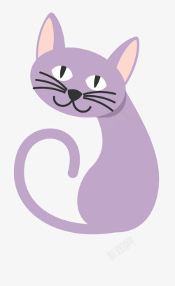 紫色猫咪坐着的猫咪高清图片