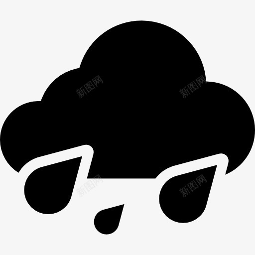 雨图标png_新图网 https://ixintu.com 云 填充 天气 滴 界面 雨