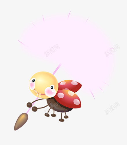 蜜蜂卡通png免抠素材_新图网 https://ixintu.com 小蜜蜂 昆虫 紫色 蒲公英 黄色