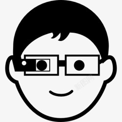 使用谷歌眼镜小男孩用谷歌眼镜图标高清图片